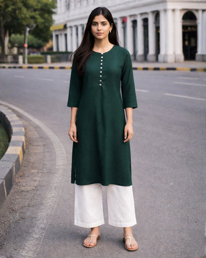 Women's Teal Rozana Straight Kurta