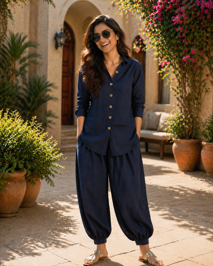 Women's Seal The Blue Shirt With Modern Salwar