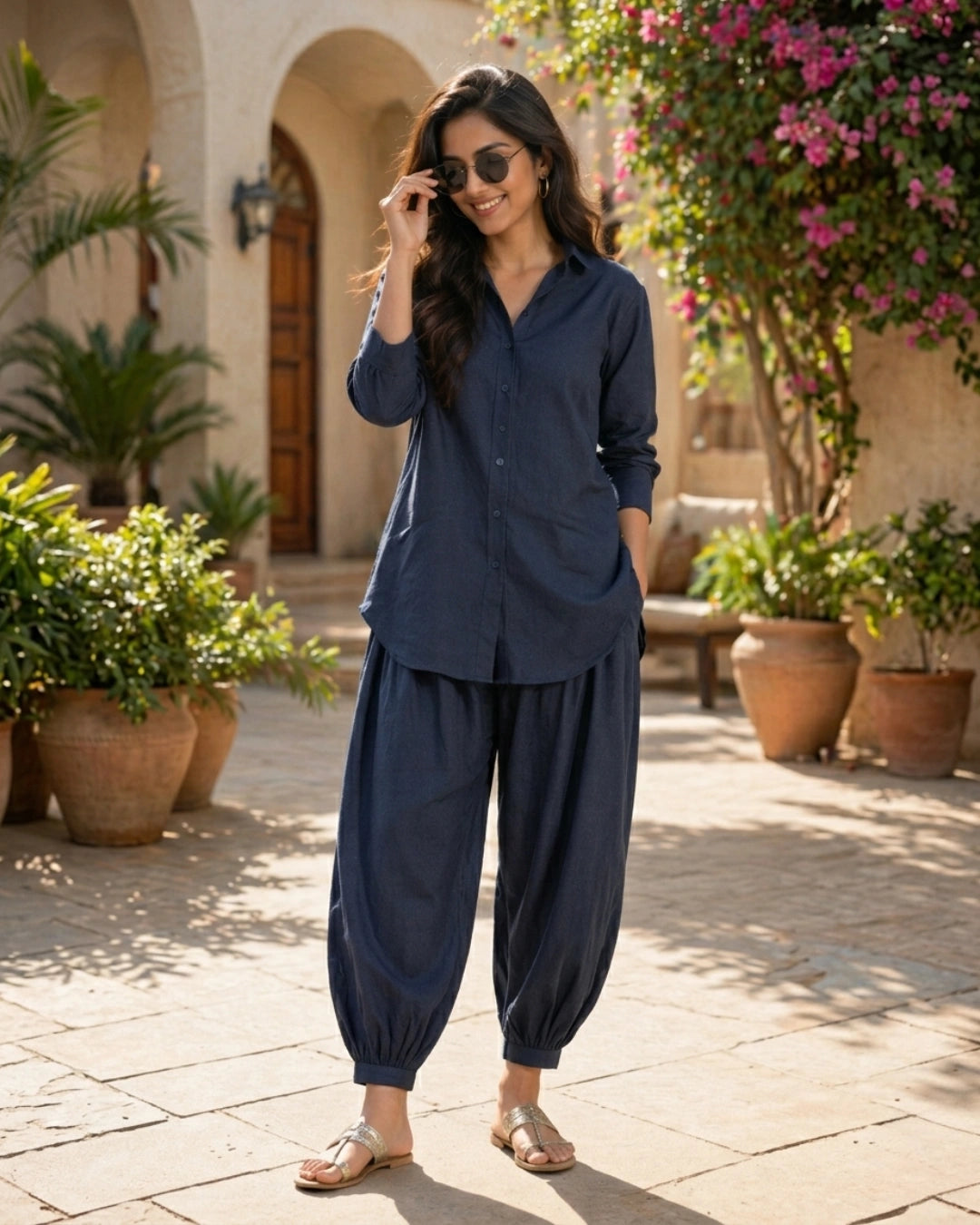 Women's Seal The Blue Shirt With Modern Salwar