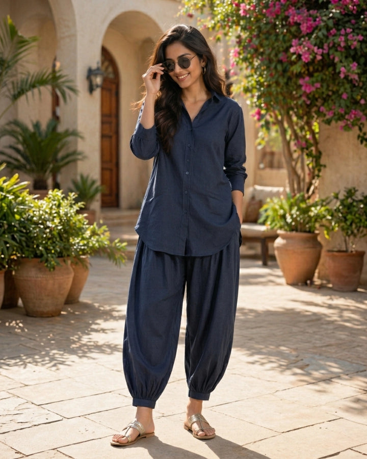 Women's Seal The Blue Shirt With Modern Salwar