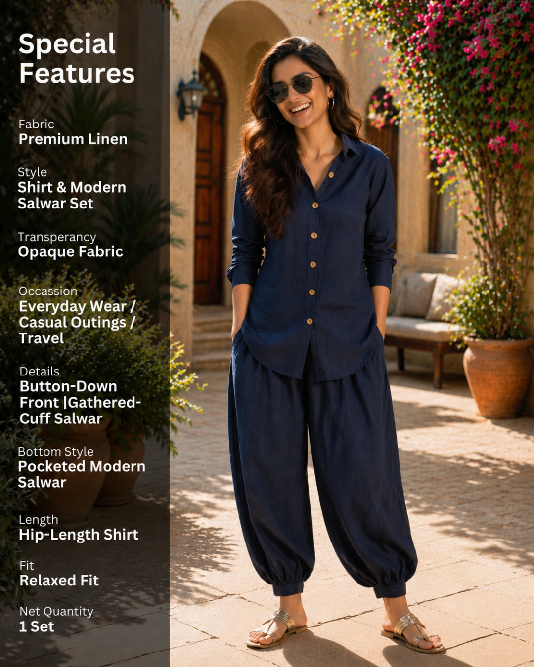 Women's Seal The Blue Shirt With Modern Salwar