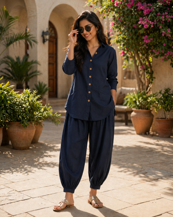 Women's Seal The Blue Shirt With Modern Salwar