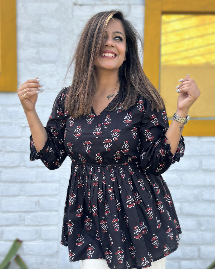 Kala Jamun Cotton Peplum Top L
