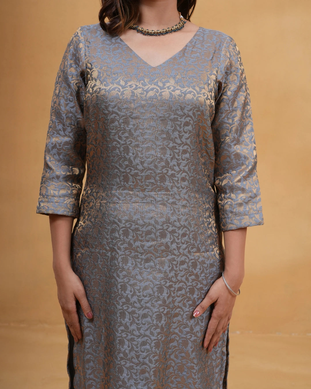 Zoya Grey Silk Kurta & Pants - Set Of 2