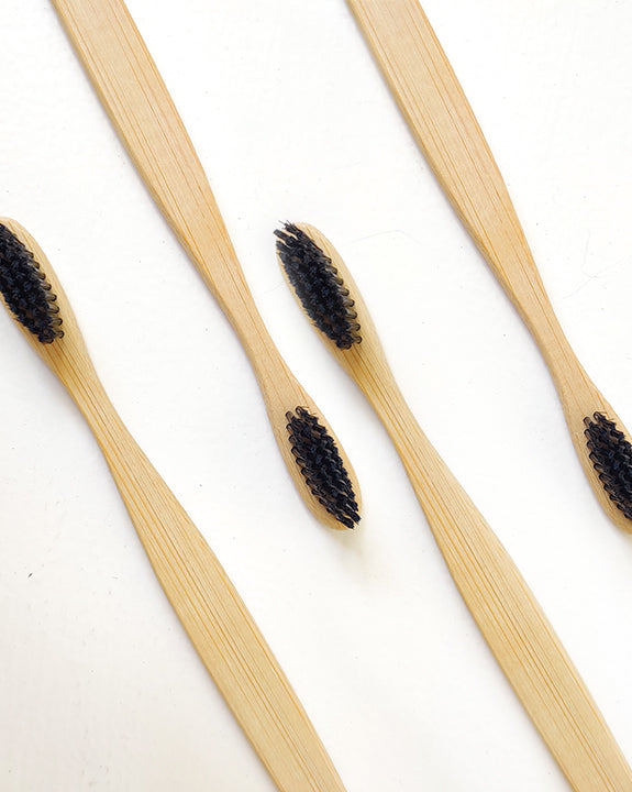 Sleek toothbrushes made of bamboo