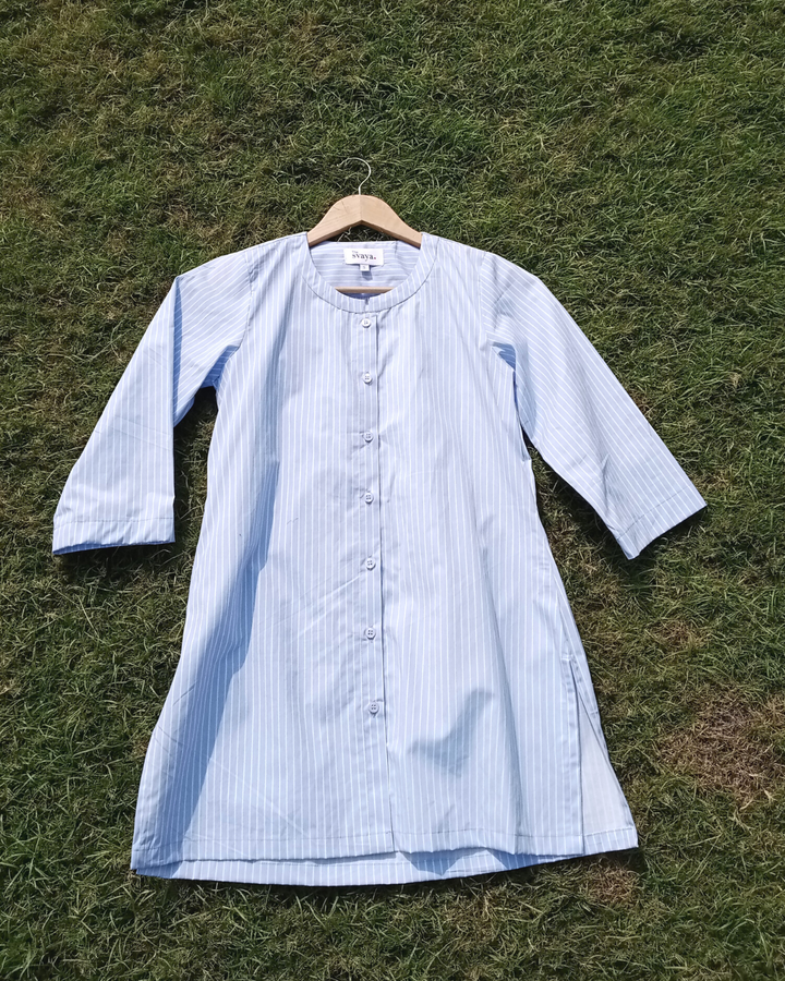 Blue Stripes Long Shirt