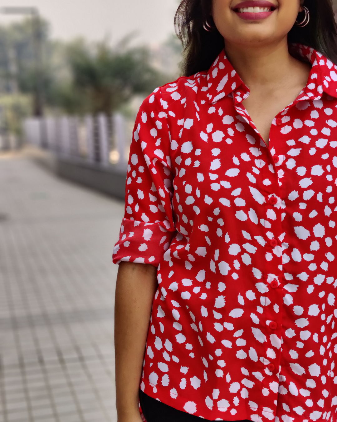 Printed Red Shirt For Women