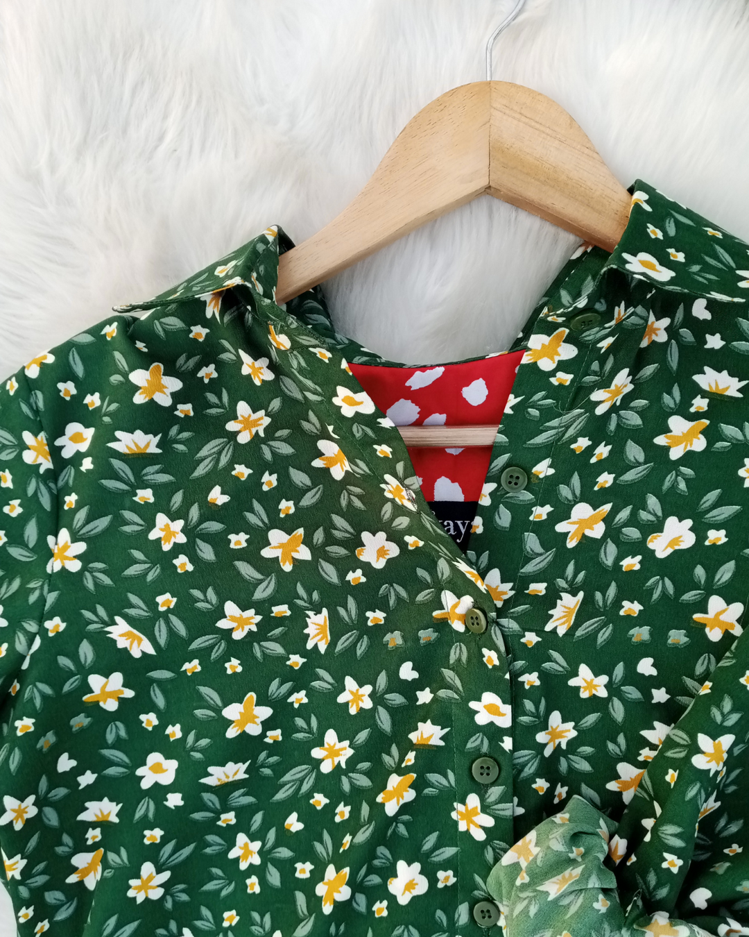 Green Floral Printed Shirt