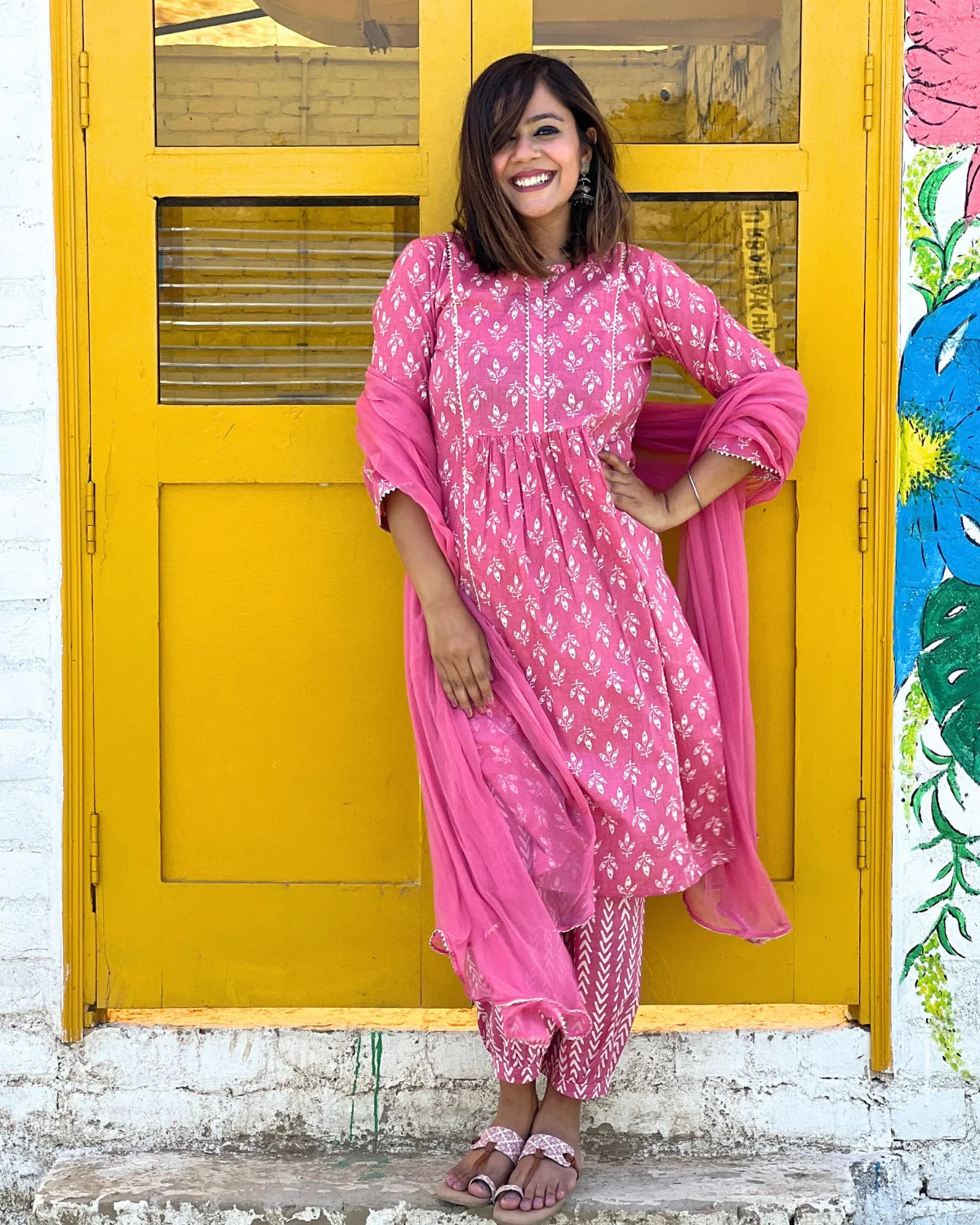 Pure Cotton Mauve Pink Floral Print Pockets Kurti Pants Dupatta Summer  Indian Ethnic Wear Women Kurta Bollywood Dress Pakistani Suit - Etsy