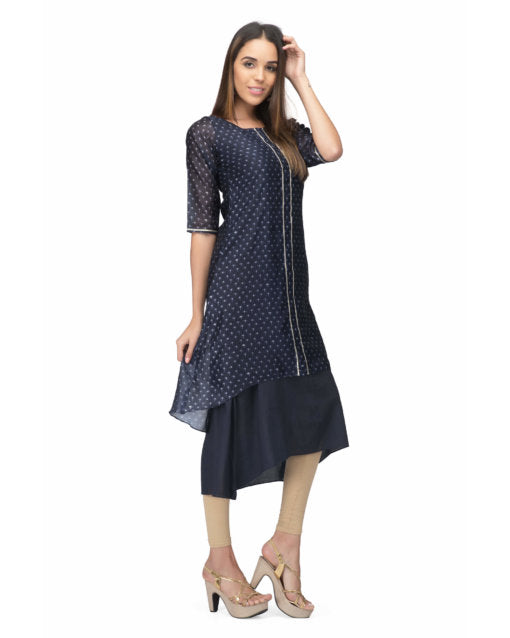 Get your style with this chanderi kurta dress.