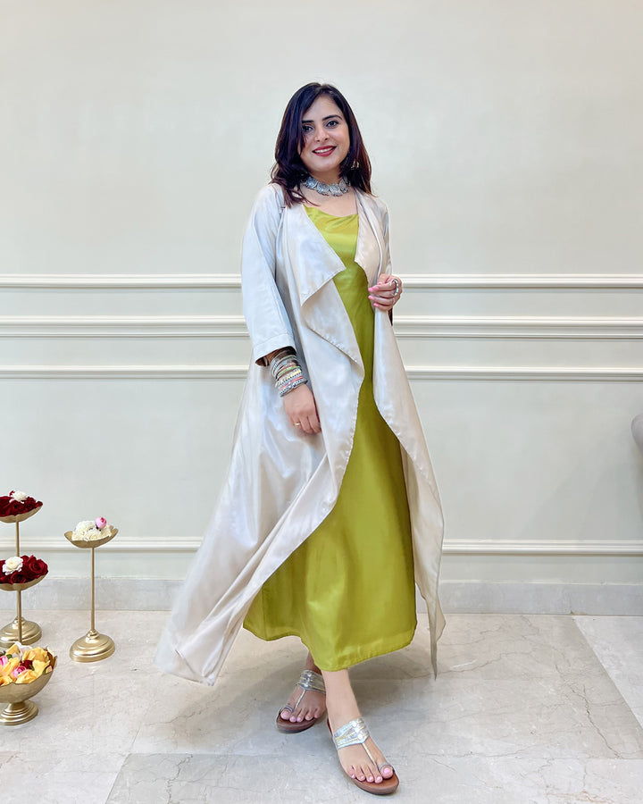 Sap Green Long Sheath Dress The Svaya Sap Green Long Sheath Dress The Svaya
