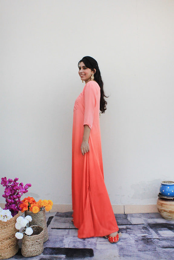 Women's Aline Tangerine Long Dress