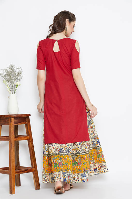 Women's skirt & kurta set in 100% cotton