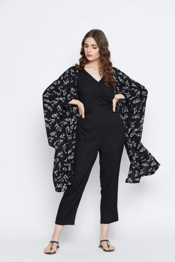 Step out in this black jumpsuit from thesvaya