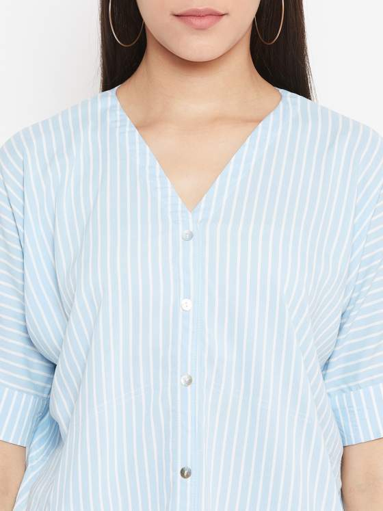 a neck neck striped women's shirt
