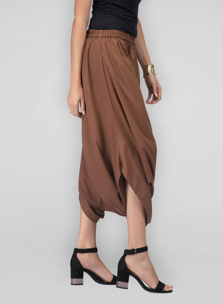 Brown cowl pants for women who love to dress up!