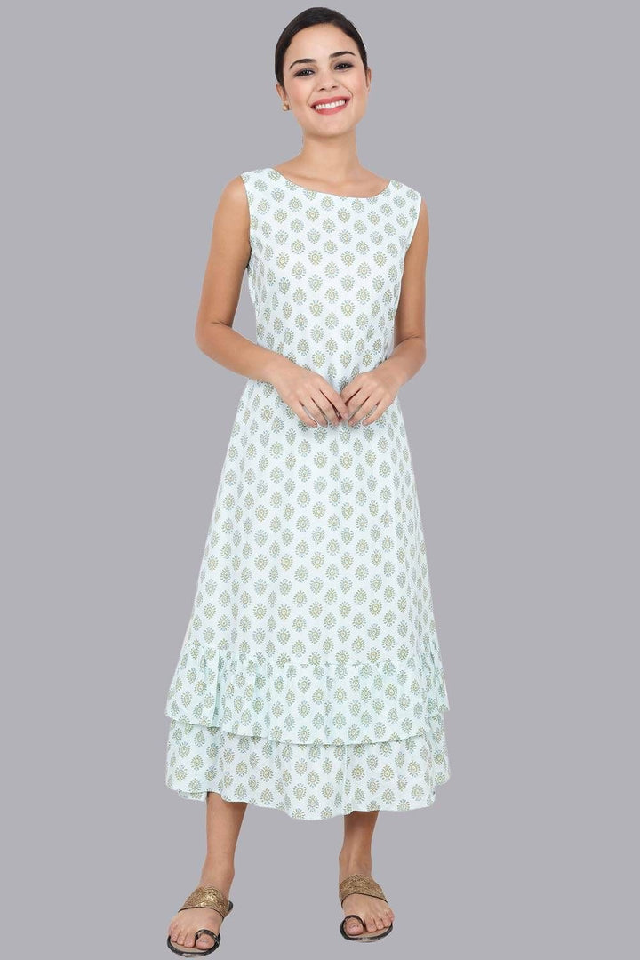 Women's Mint Tiered Long Dress