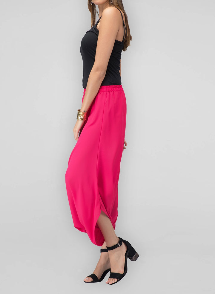 Try adding these gorgeous mood-lifting cowl pants in bright hued pink to your wardrobe.