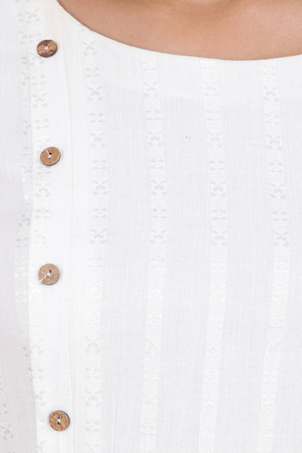Women's White Buttoned Long Dress