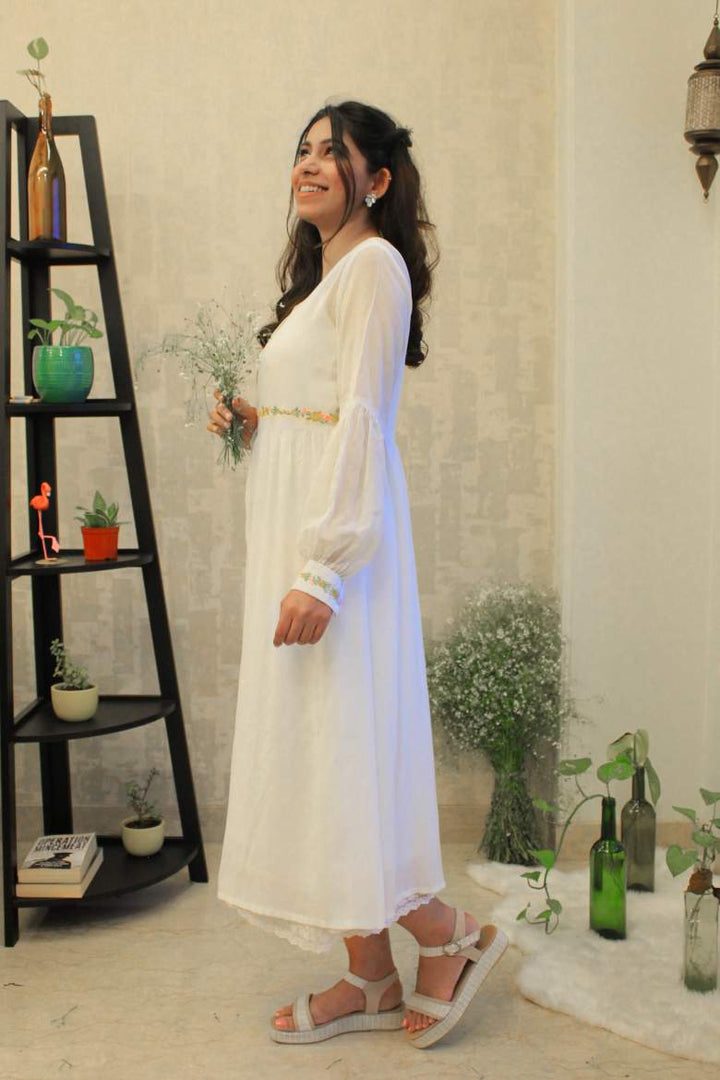 A romantic white dress for women