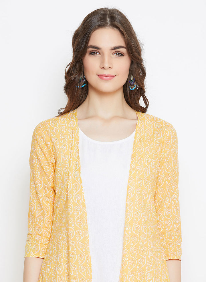 Yellow Tiered Jacket + White Inner Set